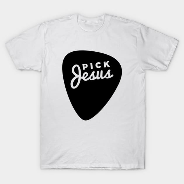 Funny Christian Guitar Pick Jesus T-Shirt by RedYolk